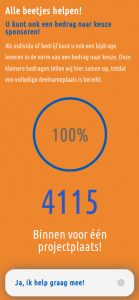 Eén projectplaats gedoneerd!